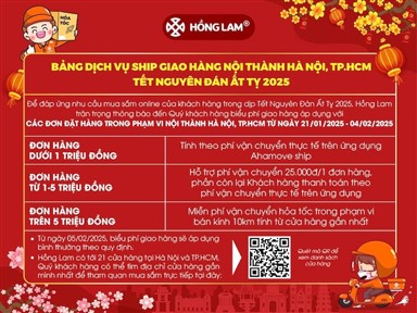 Bảng phí dịch vụ giao hàng nội thành Tết Ất Tỵ 2025